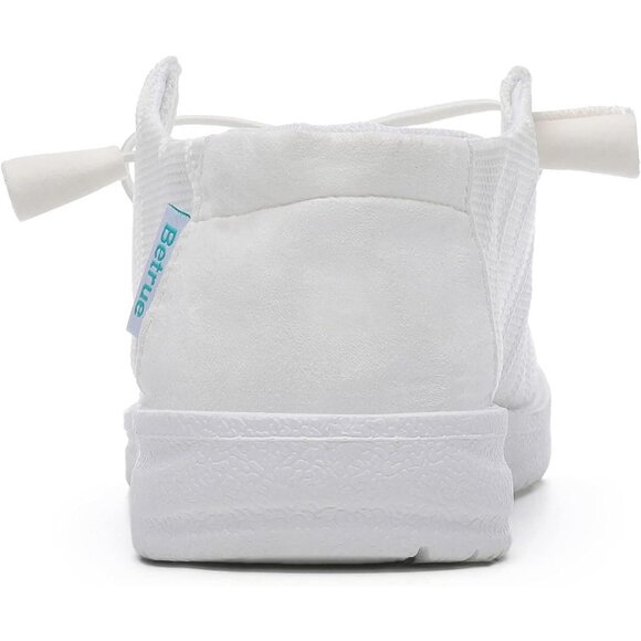 Women's Lightweight Casual Slip On Deck Canvas Loafers Sneakers Boot White Shoes - Picture 5 of 7